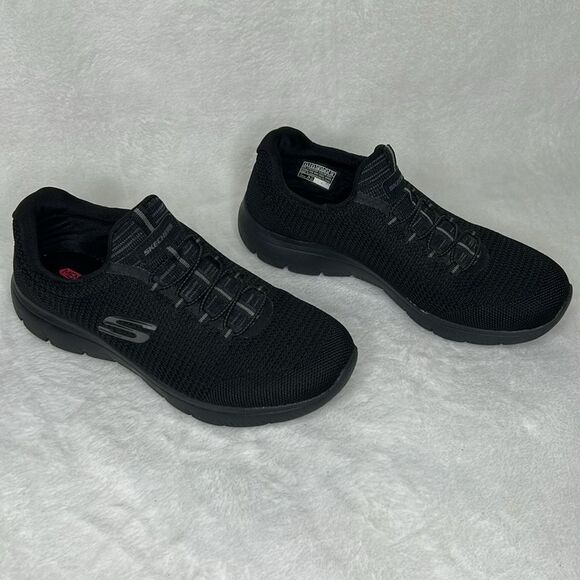 Skechers black slip on walking sneaker shoes - Picture 6 of 10